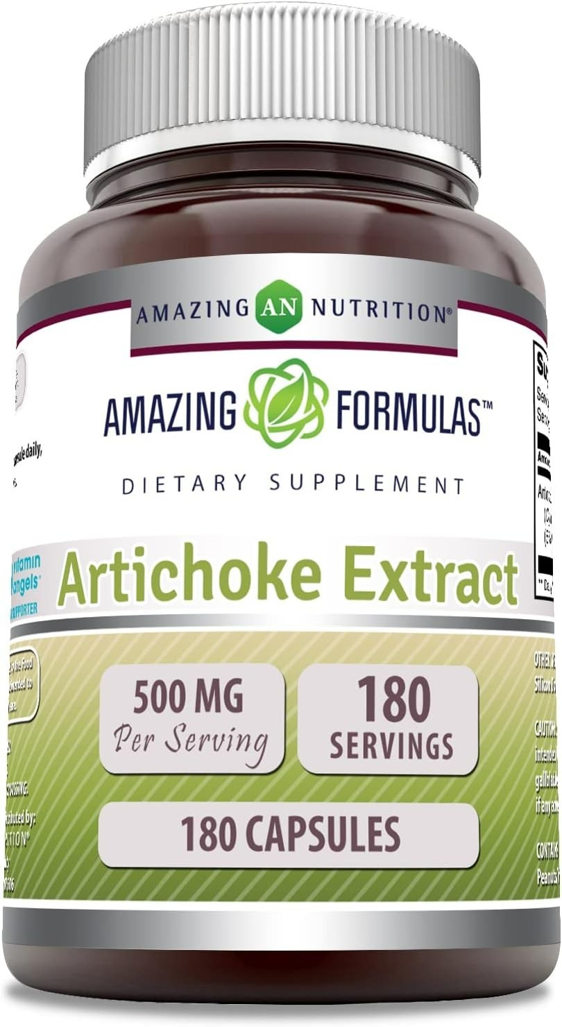 Amazing Formulas Artichoke Extract Supplement | 500 mg, 180 capsules Exp 02/28
