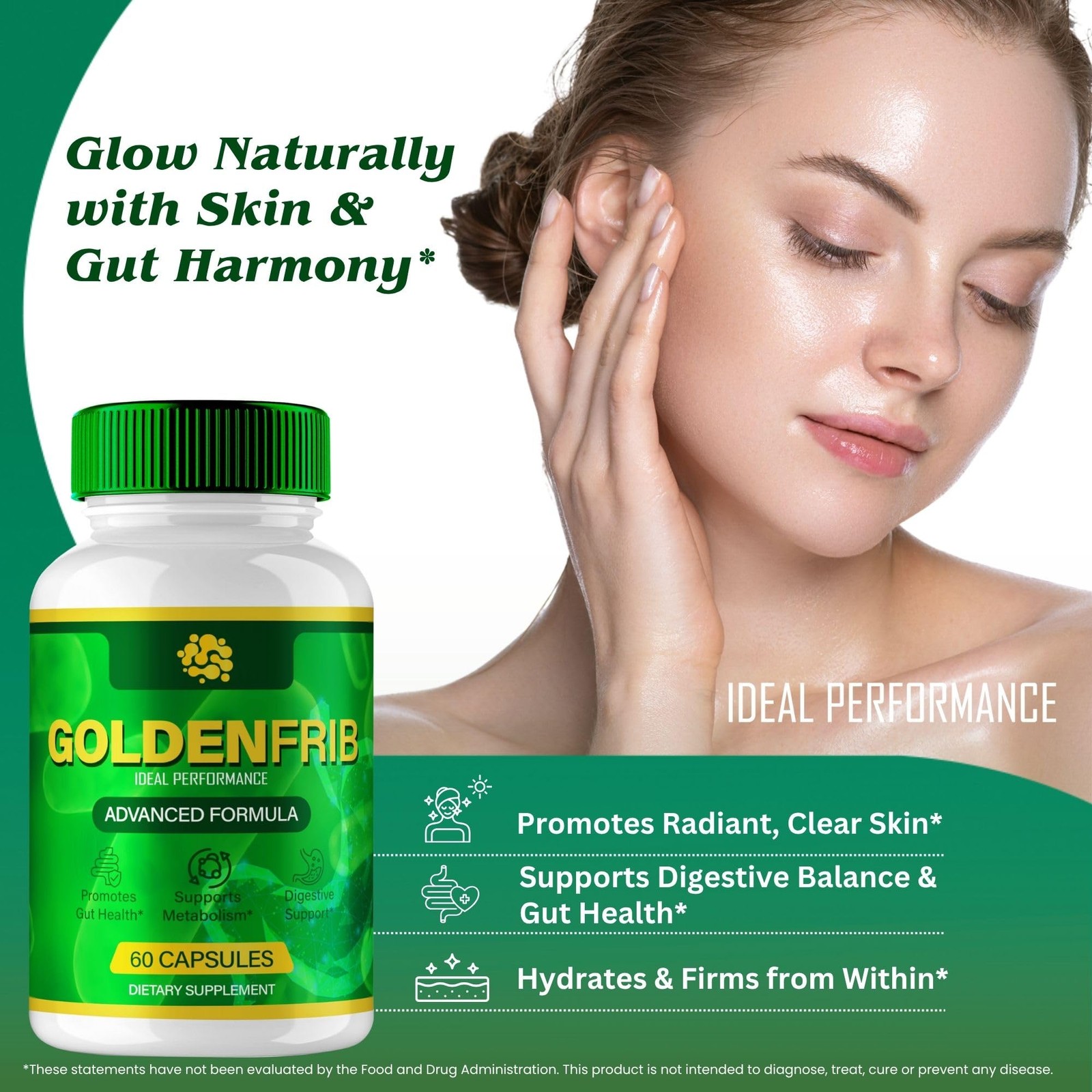 GoldenFrib Golden Frib Digestive Health Constipation Supplement – 60 Capsules