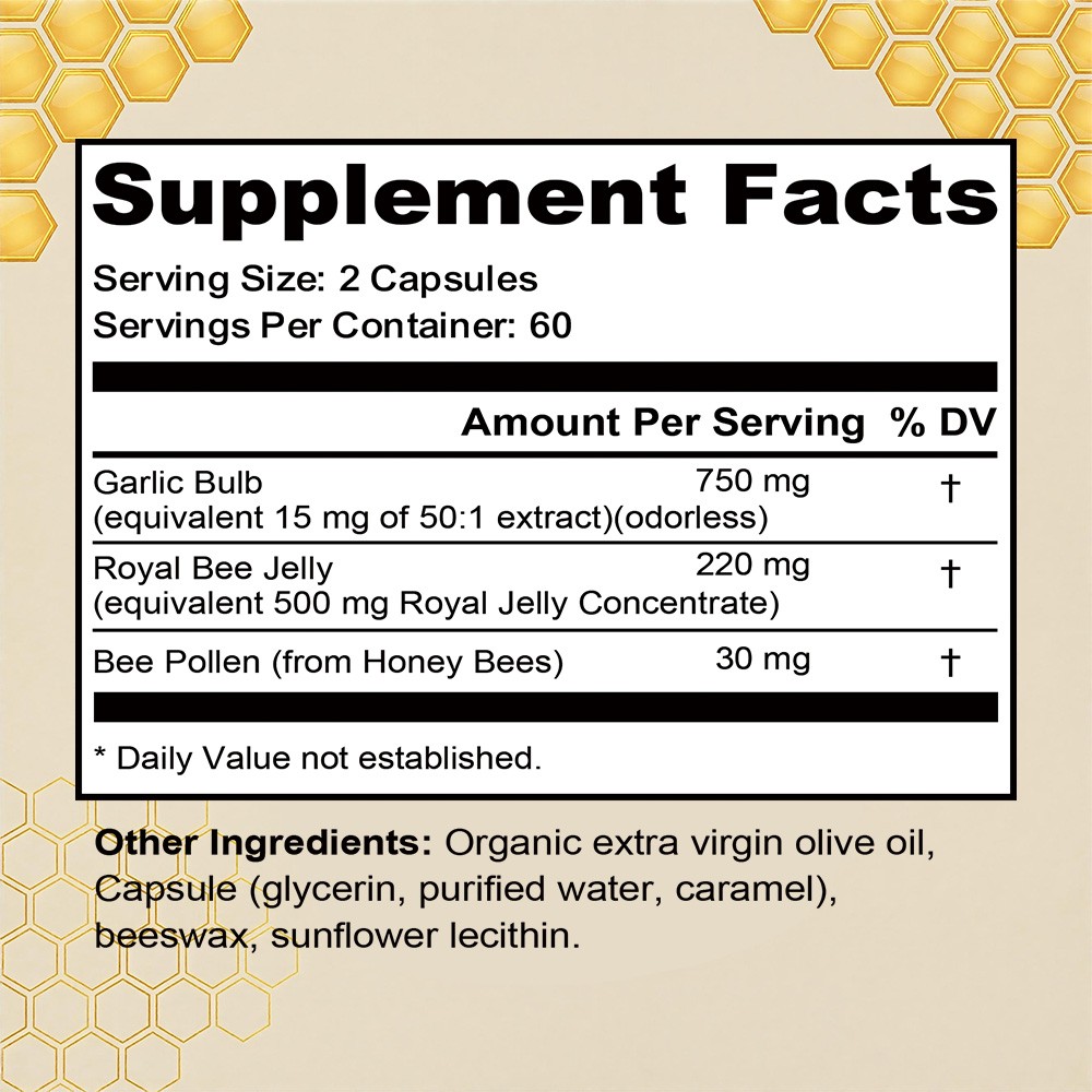 SresXrefas Odorless Garlic Daily Wellness Dietary Supplement 30/60/120 Capsules