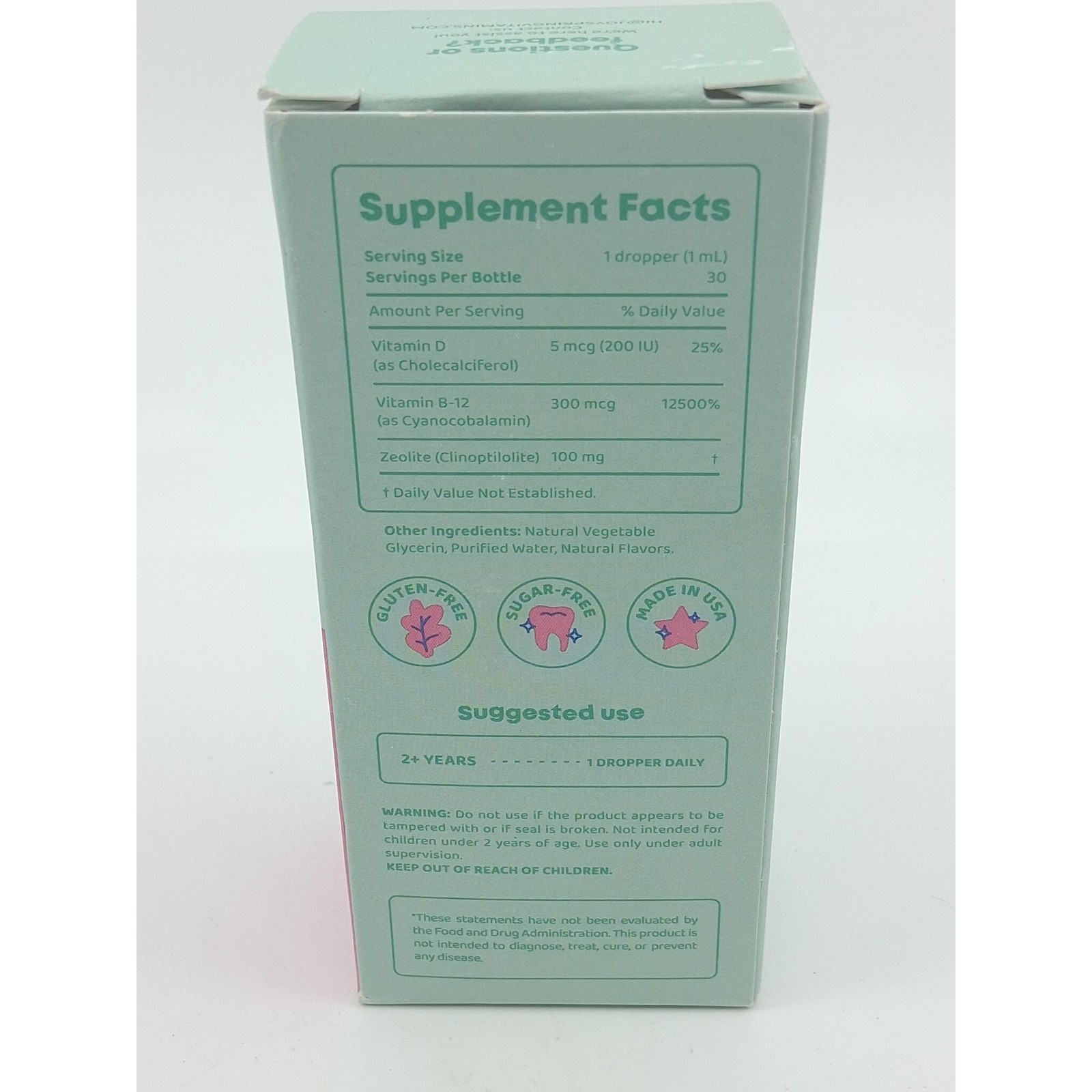 Joyspring Detox Zee Zeolite for Kids 30ml 1 fl oz 30 servings Sealed EXP 10/2026