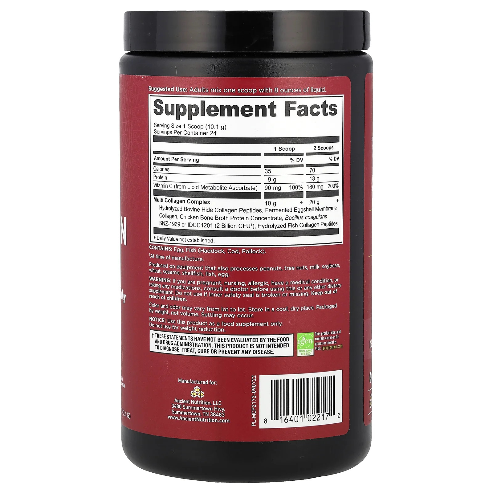 2 X Ancient Nutrition, Multi Collagen Protein, 8.6 oz (242.4 g)