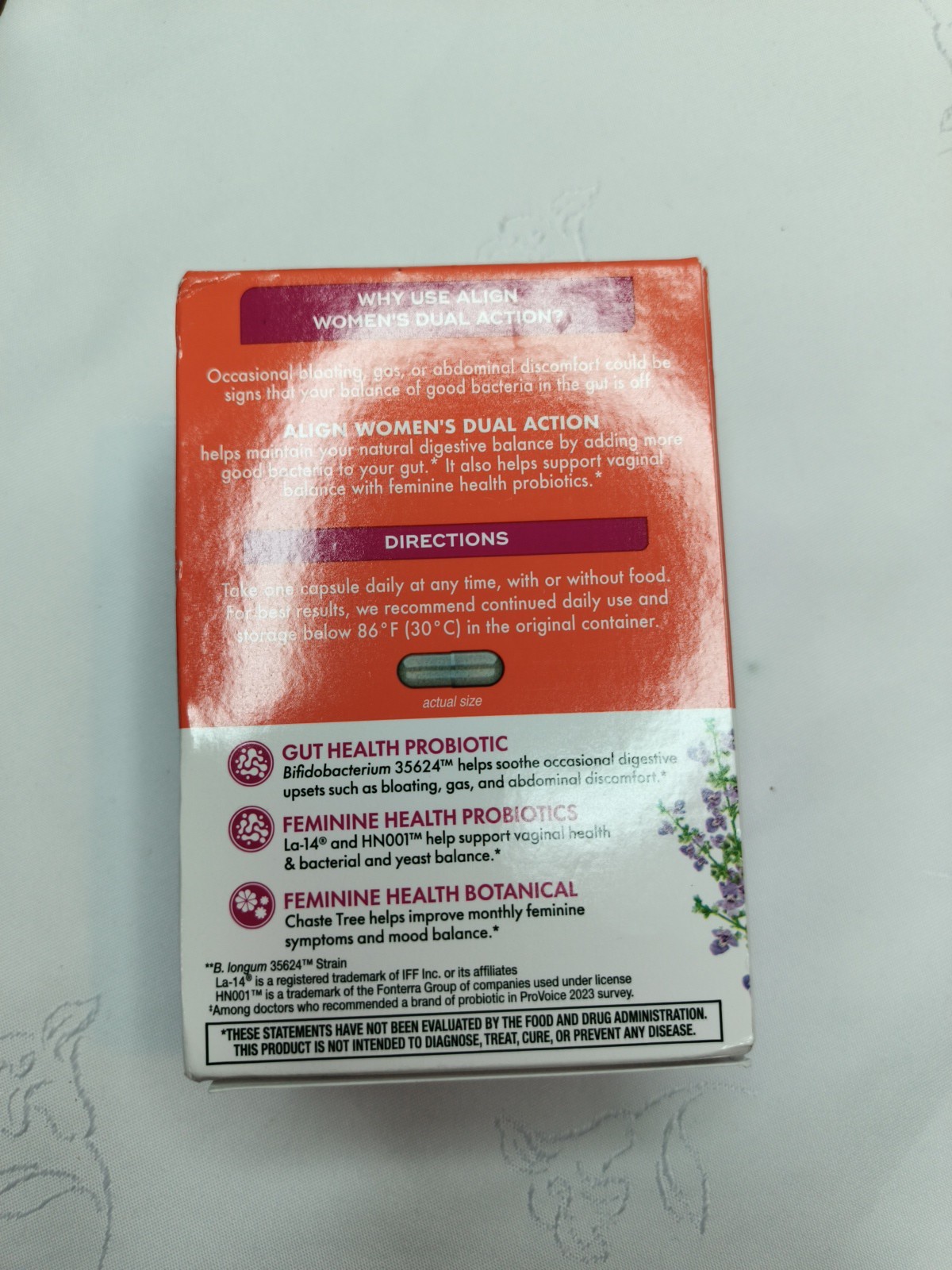 Align Probiotic Dual Action Gut Health 28 Capsules; Exp 09/26