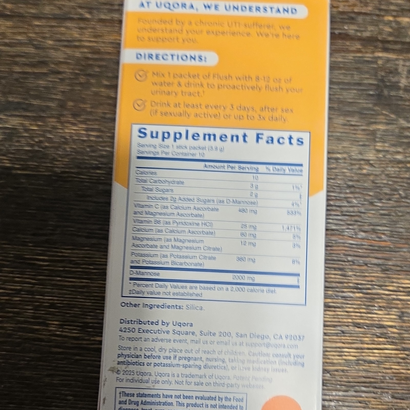 Uqora Flush Proactive Regimen Drink Mix Urinary Tract Health Unflavored 10ct