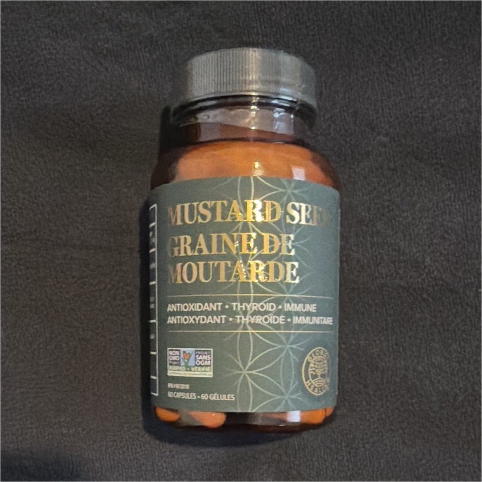 Mustard Seed Capsules 22mg Brassica nigra, Antioxidant, Vegan, 60 ct