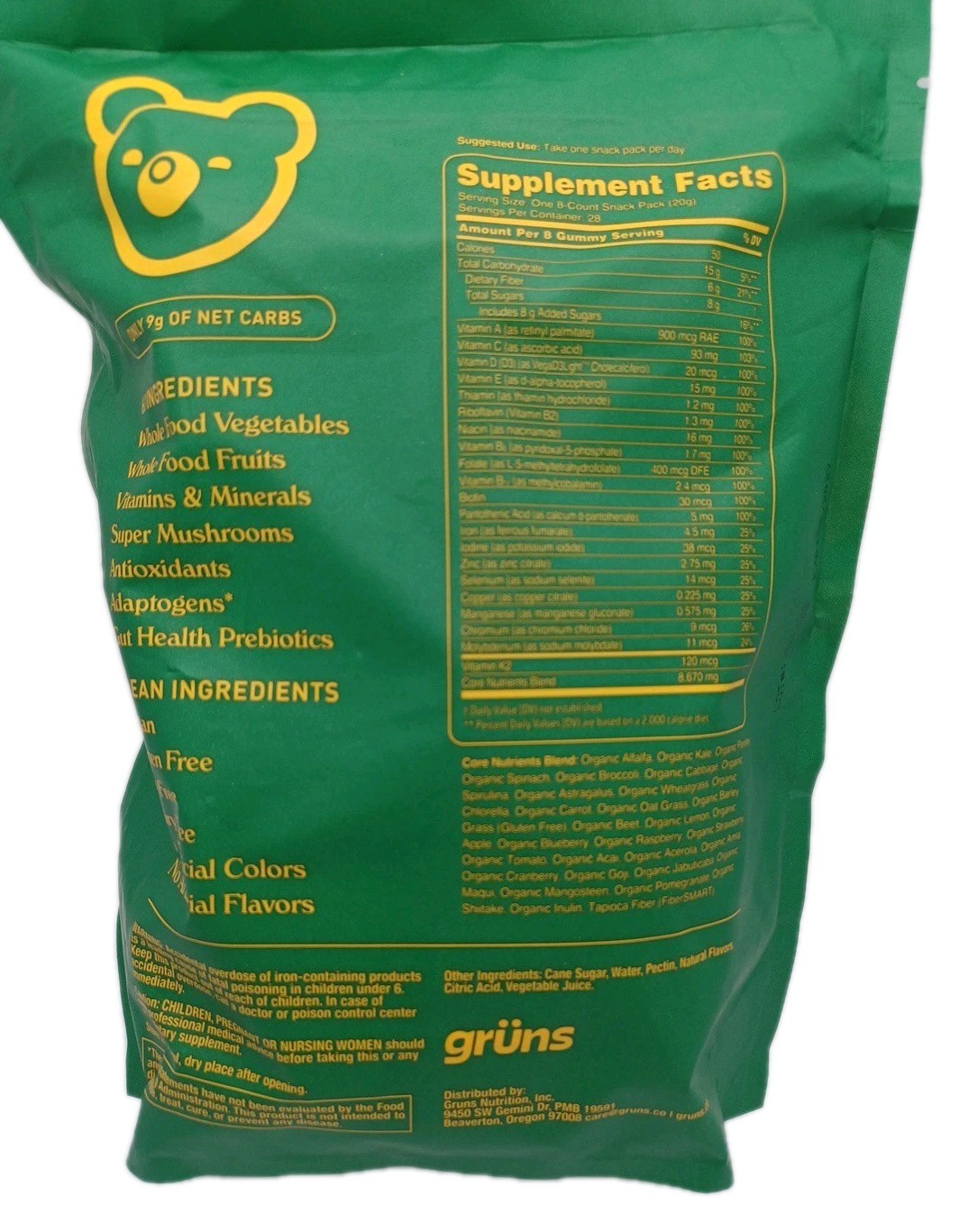 NEW Grüns Superfoods Greens Gummies 224 Vegan Gut Health Energy Immunity 06/27