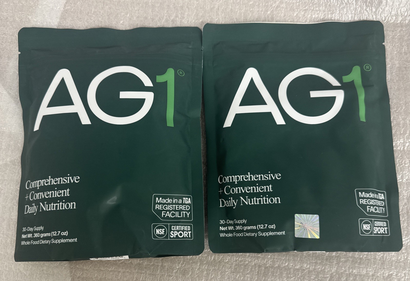 2 – AG1 Athletic Greens Powder Pouch 12.7oz/360g – 30 Day Supply 01/25