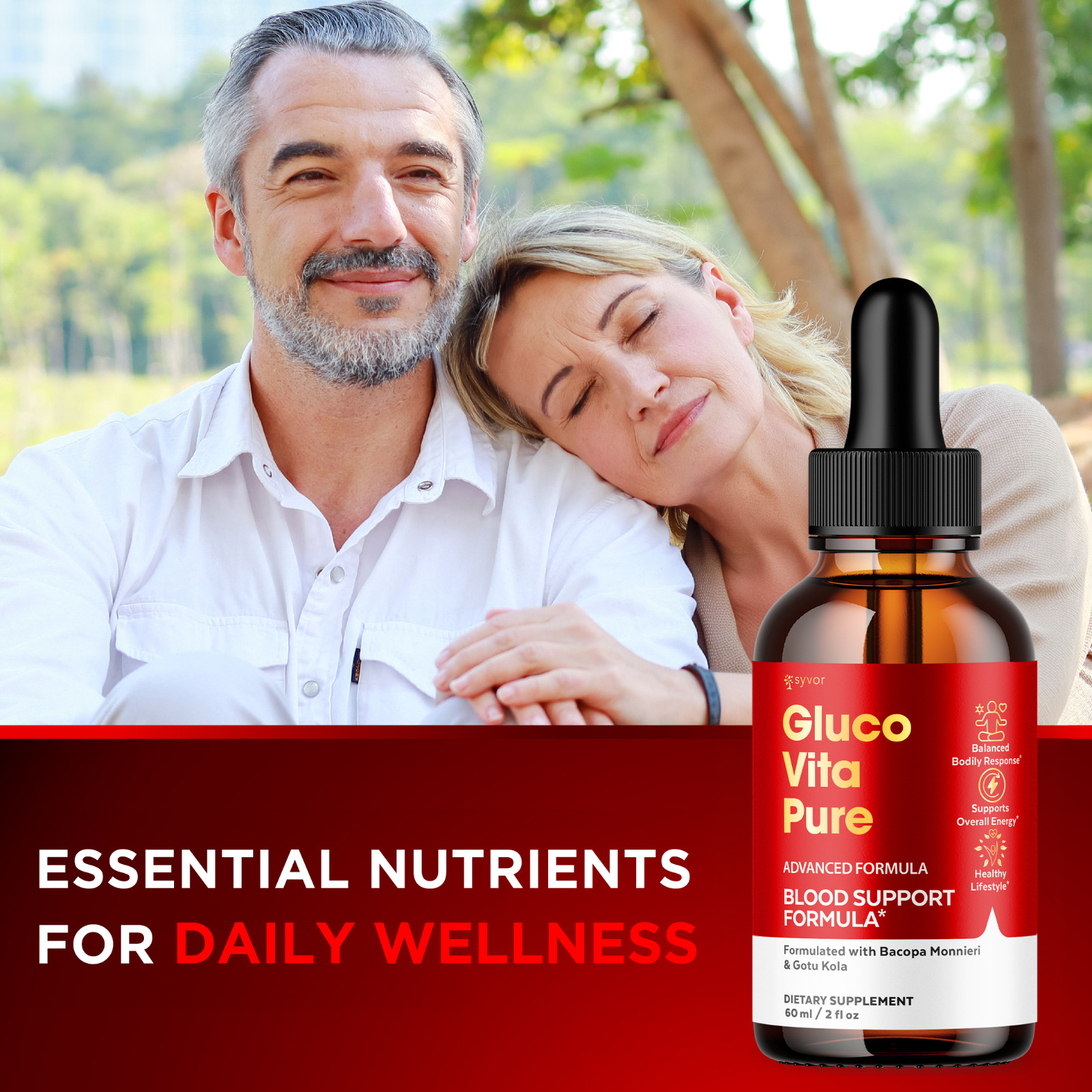 (1 Pack) Gluco Vita Pure Blood Support Drops Advanced Vitamin Supplement 2ML