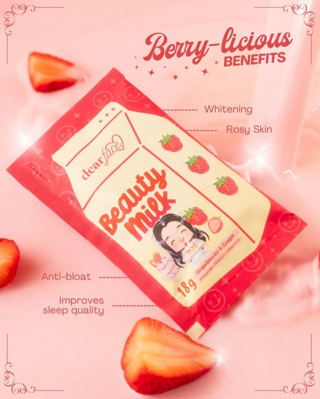 Dear Face Beauty Milk Strawberry & Cream
