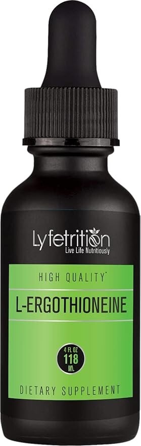 L-Ergothioneine Liquid Supplement 540 mg, 4 Oz Liquid,220 Servings,Made in USA