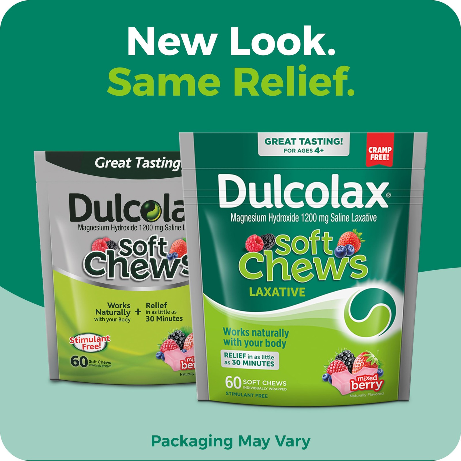 Dulcolax Saline Laxative Soft Chews, Gentle 60 Count (Pack of 1),