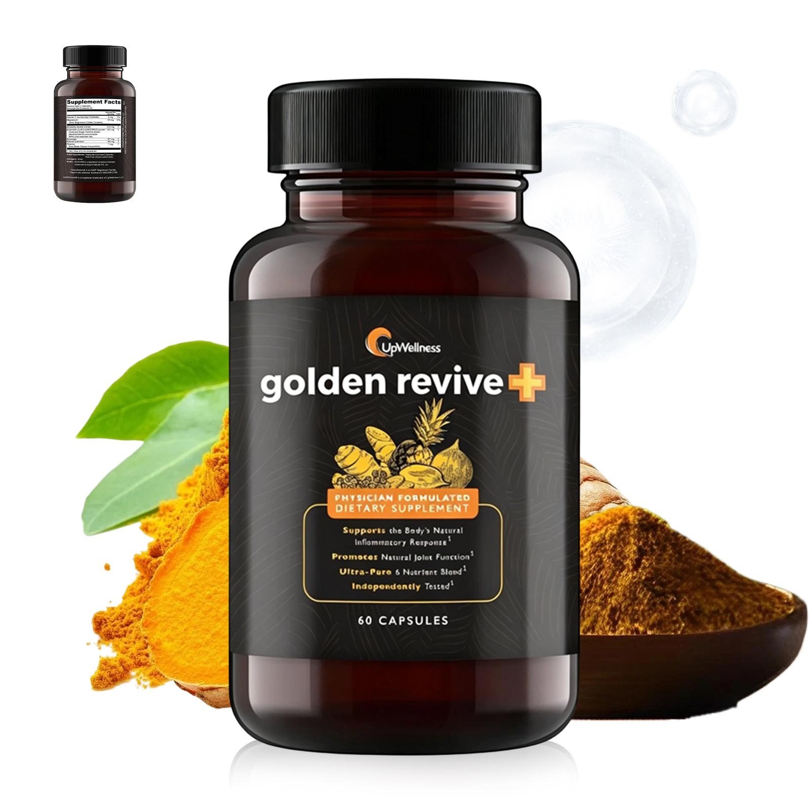 (Pack of 3) UpWellness Golden Revive + Joint Support Supplement 180 Counts