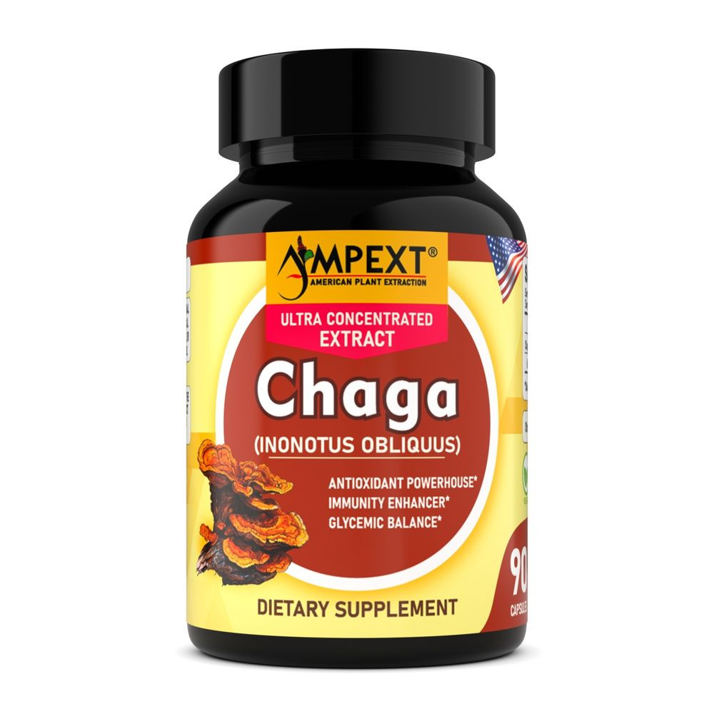 Chaga Extract – Only Fruiting Bodies, Over 30% Beta-Glucans, 90 caps