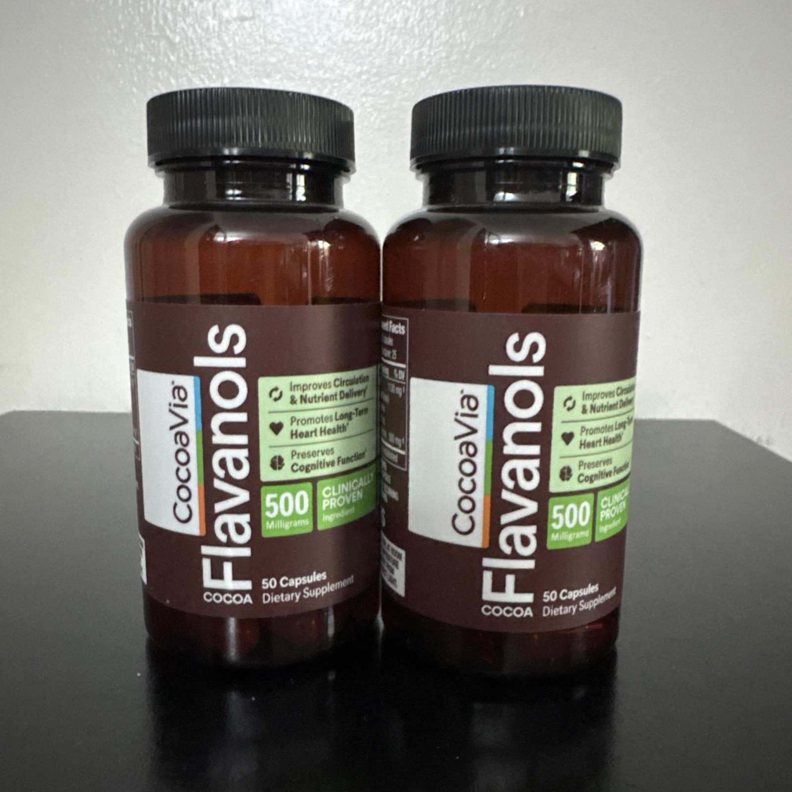 CocoaVia Flavanols 500mg Cocoa Flavor Dietary Supplement 100 Capsules