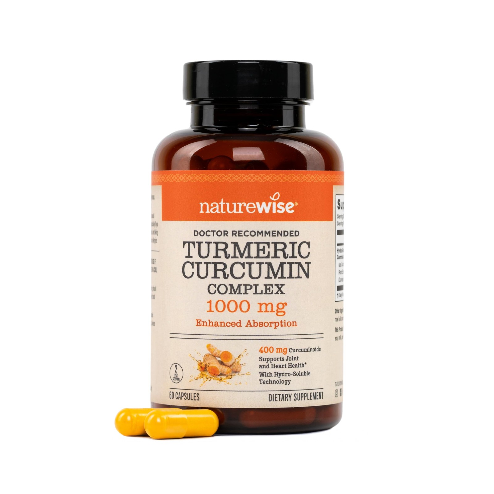 NatureWise Extra Strength Turmeric Curcumin 1000mg with 60 Count (Pack of 1)