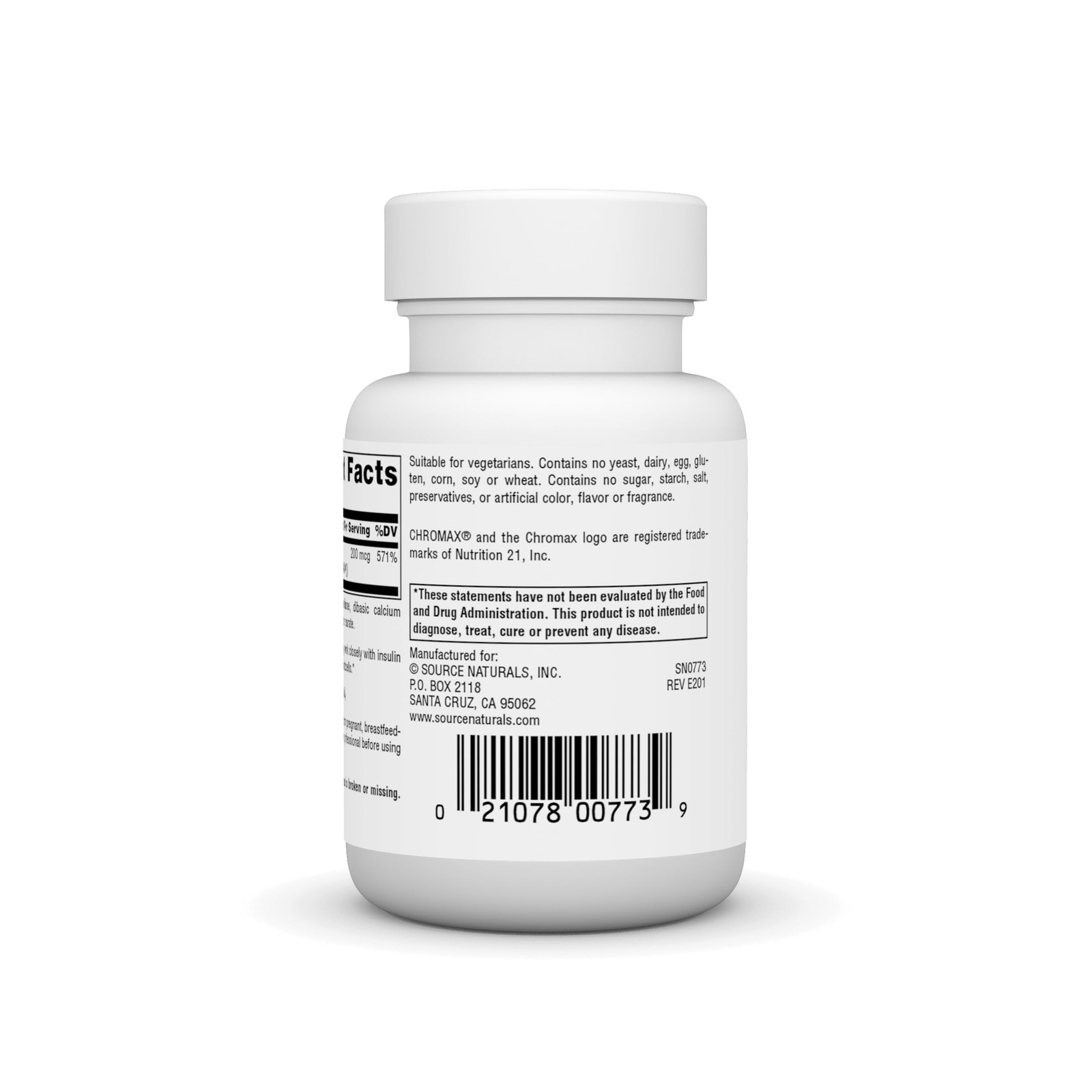 Source Naturals Chromium Picolinate, Yeast Free 60 Count (Pack of 1)