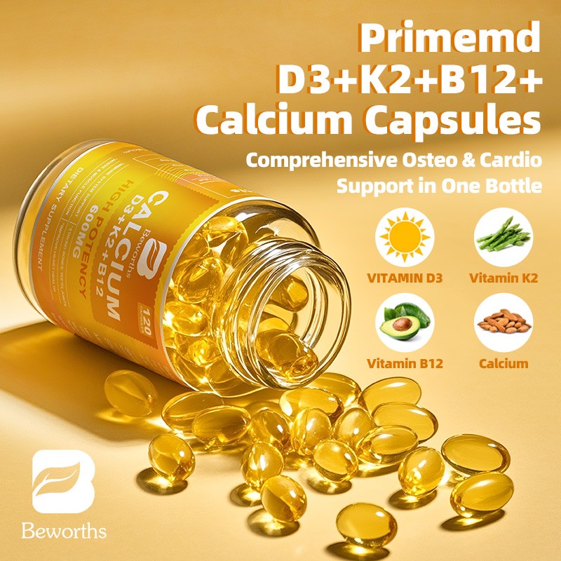 Calcium 1200mg with Vitamin D3 Supplement for Strong Bones & Muscle Health