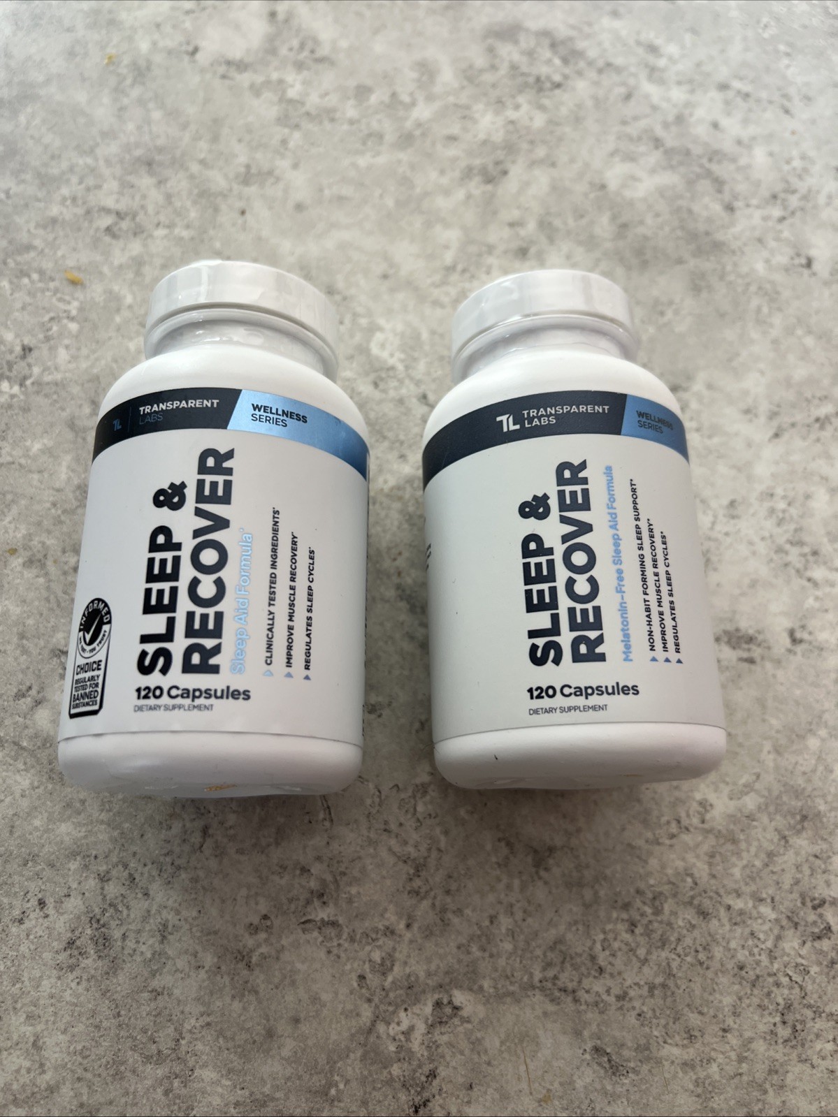 2X Transparent Labs Sleep & Recover Sleep Support 120 Caps Melatonin