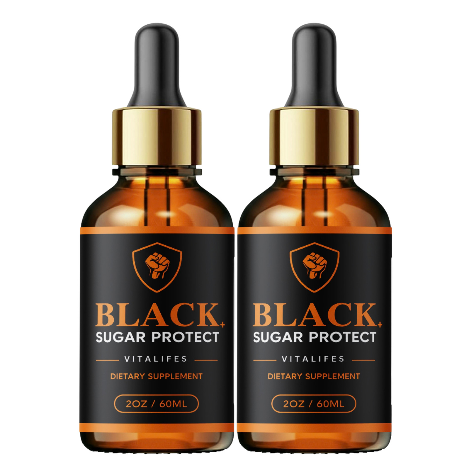 (2 Pack) Black Sugar Protect Drops Advanced Blood Support Supplement 60 Servings