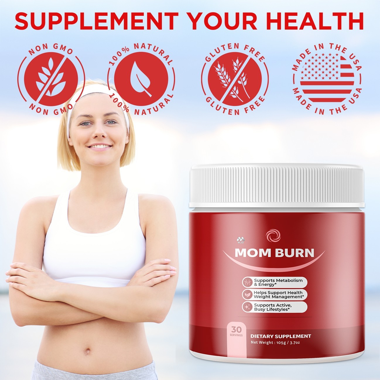 (2 Pack) Mom Burn Powder Support For Weight Management MomBurn 60 Servings