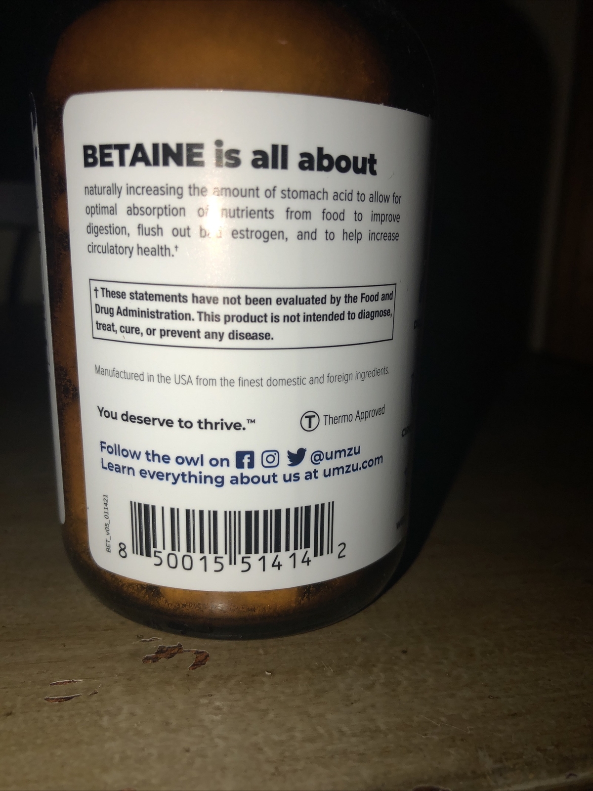 Umzu Gut Support Betaine