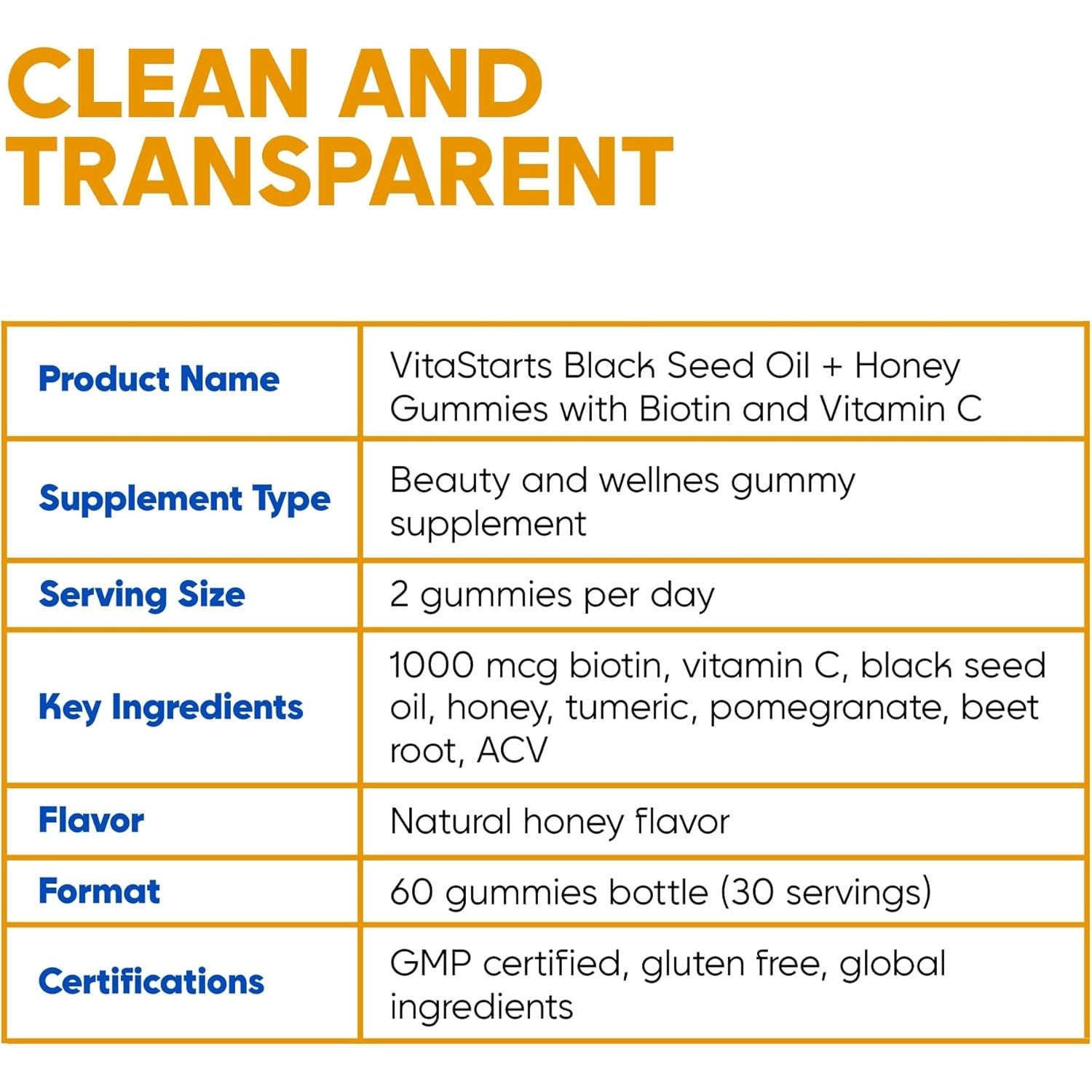 Black Seed Oil & Honey Gummies, Black Cumin Seed Oil, Vitamin C, Turmeric, 60