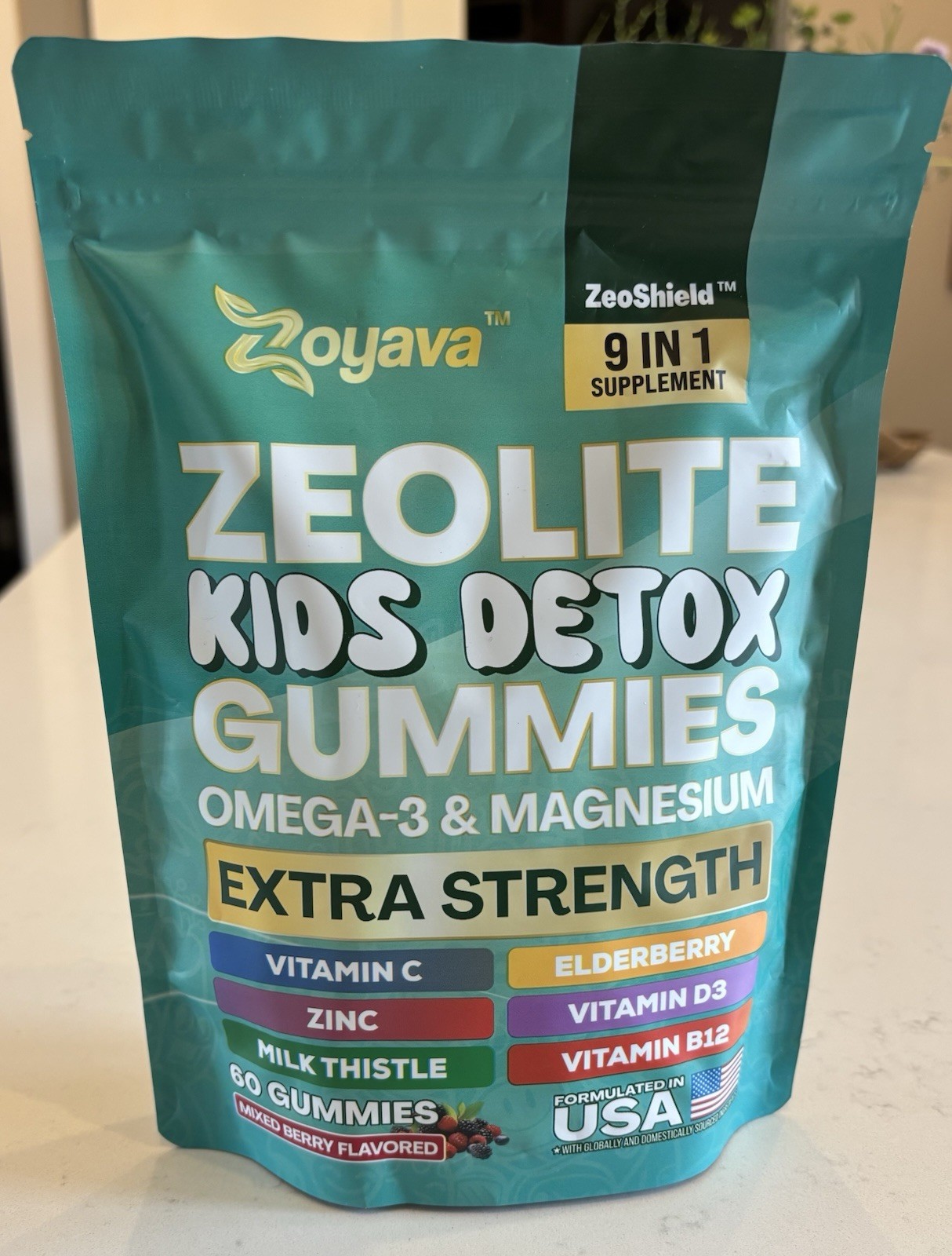 Zoyava Zeolite Kids Detox Gummies Omega 3 Strawberry 60 Ct. Exp 03/28 Sealed
