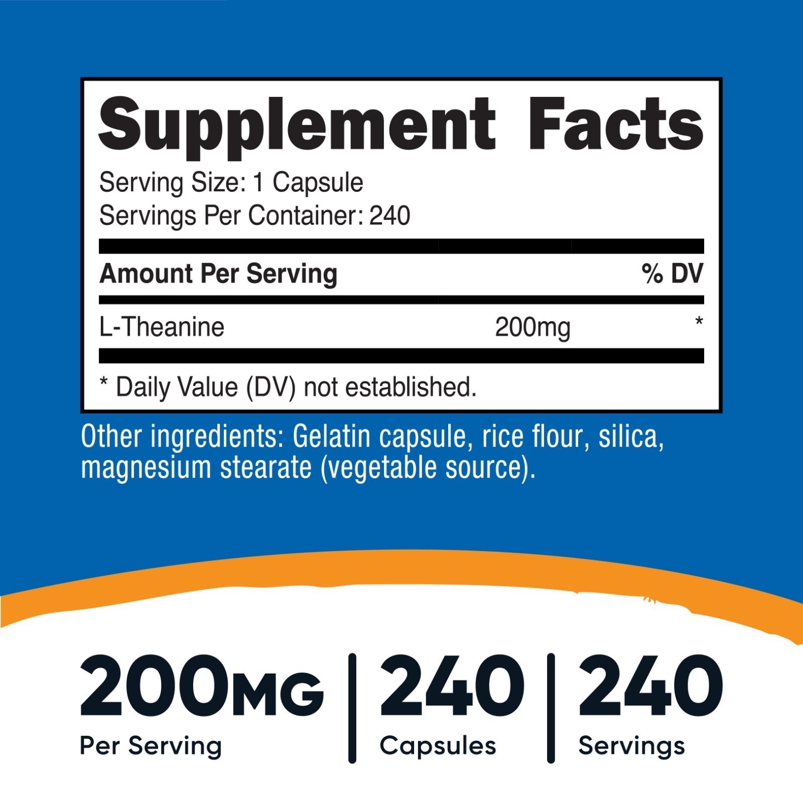 Nutricost L-Theanine 200mg, 240 Capsules – Double Strength