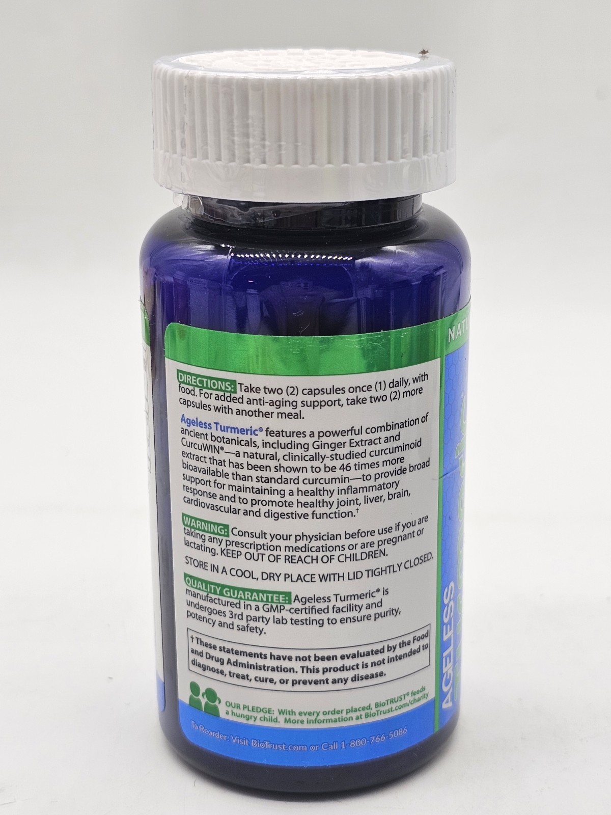 Biotrust Ageless Turmeric Experience Vibrant Wellness 60 Capsules Exp 07/2026