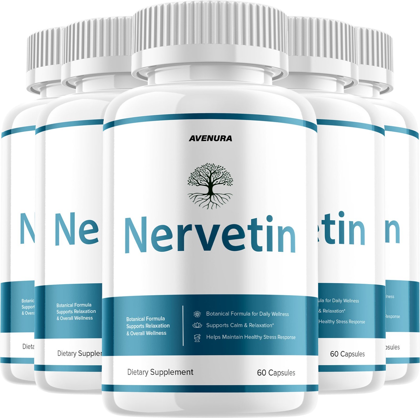(5 Pack) Nervetin Capsules – Nervetin Natural Ingredients Nootropic Supplement