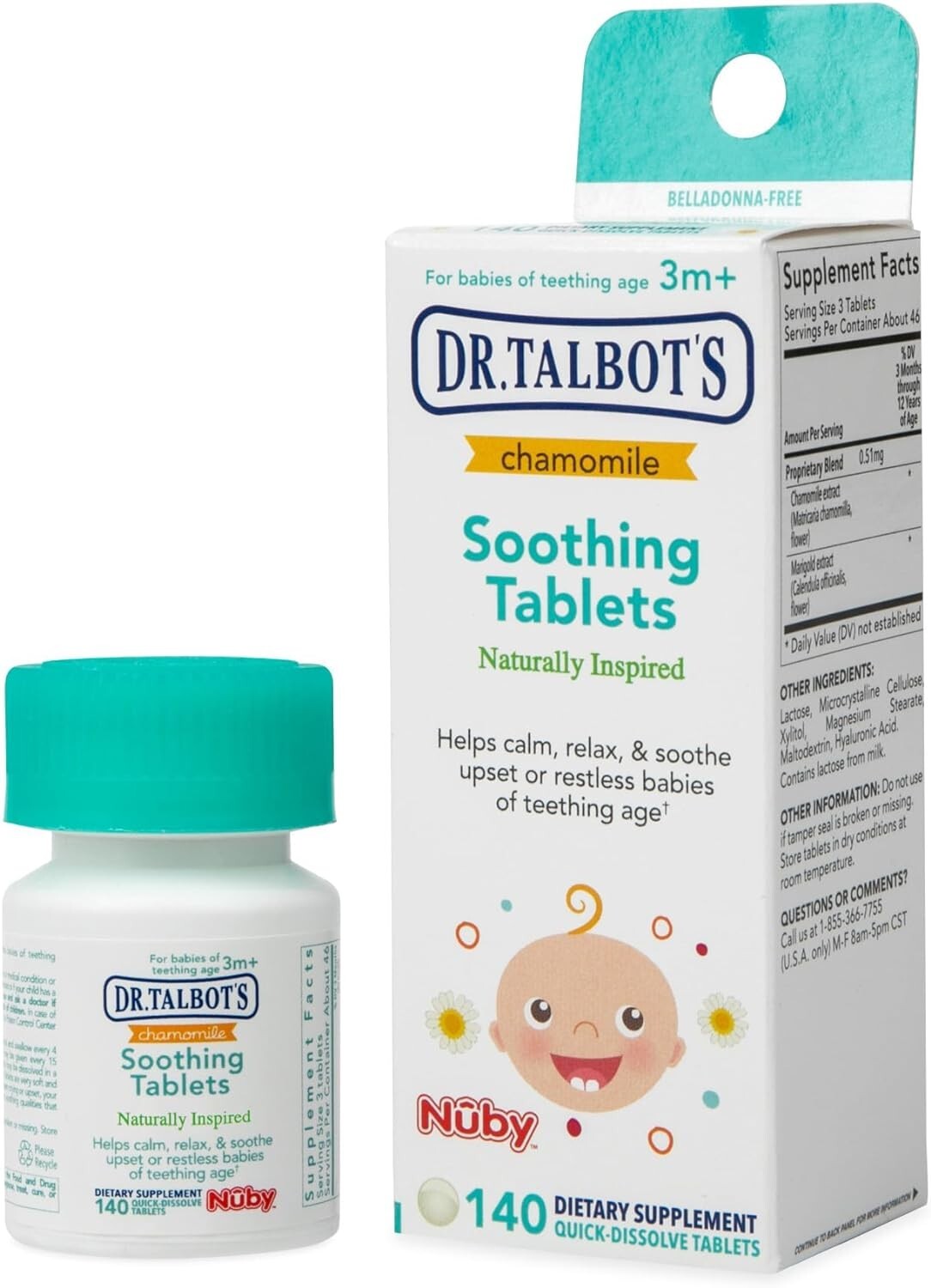 Dr. Talbot’s Chamomile Soothing Tablets, Quick Dissolve, 140 Count Ex: 04/2026