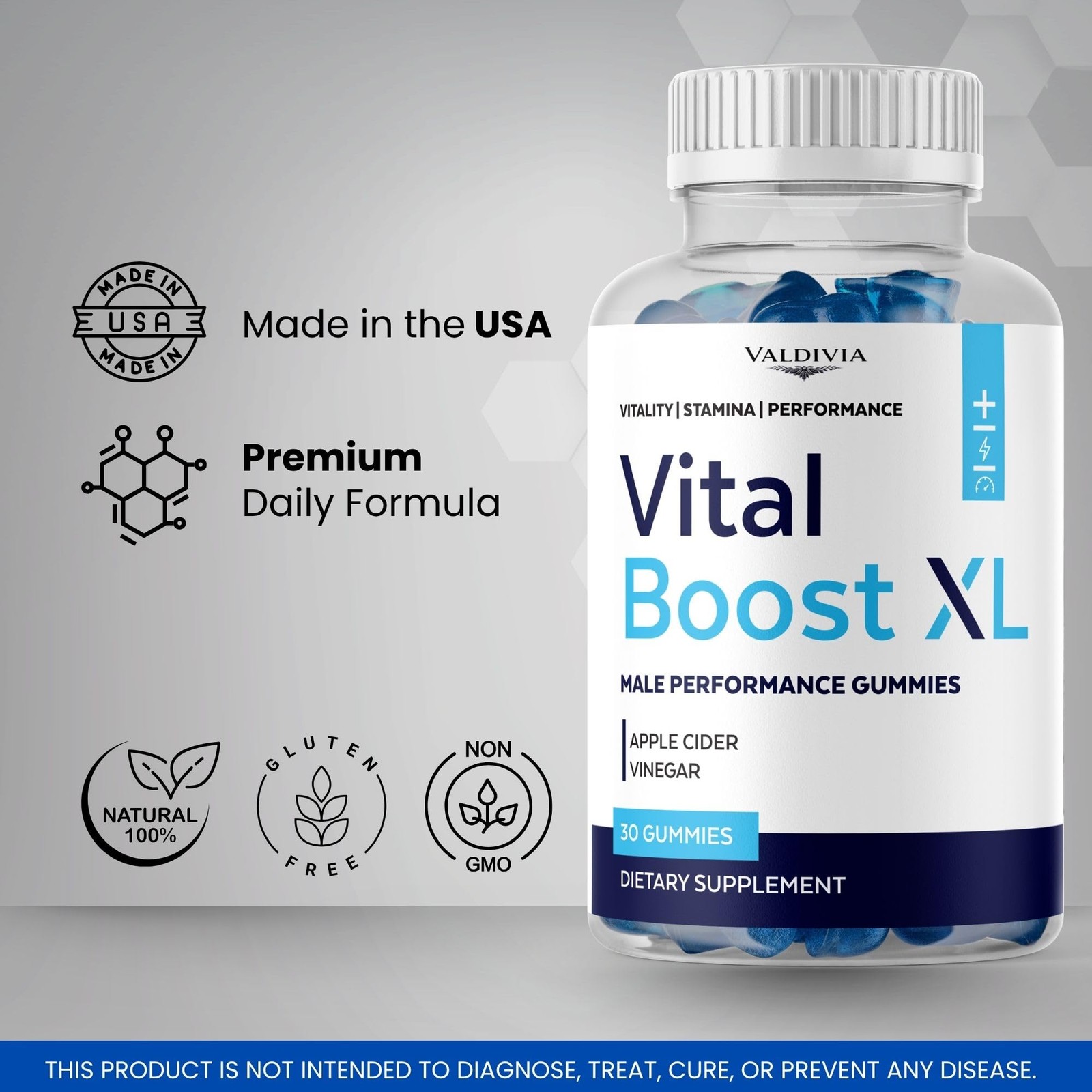 VitalBoost XL Men Daily Wellness Gummies Energy Vitality 2 Pack 60Gt