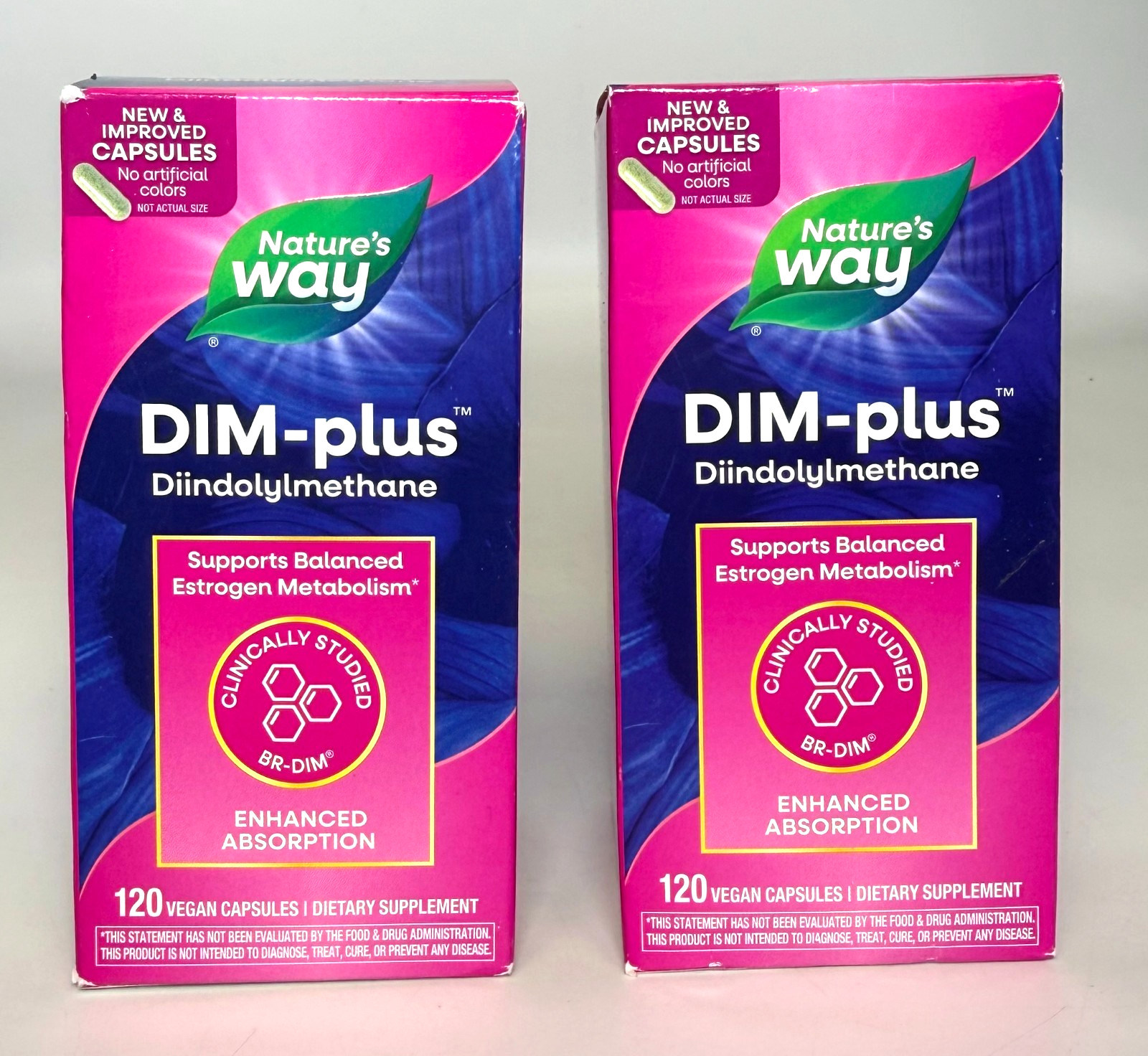 2 Pack Nature’s Way DIM-Plus DIM Diindolylmethane Supplement – 240ct *EXP 07/26*