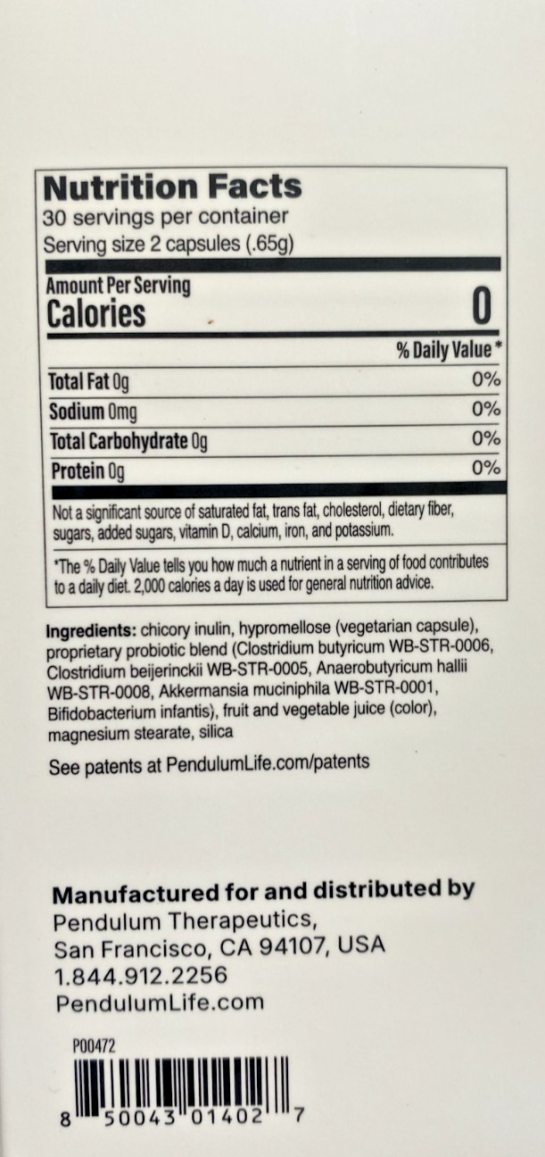 Pendulum – Glucose Control – Medical Probiotic Supplement – 60 Capsules