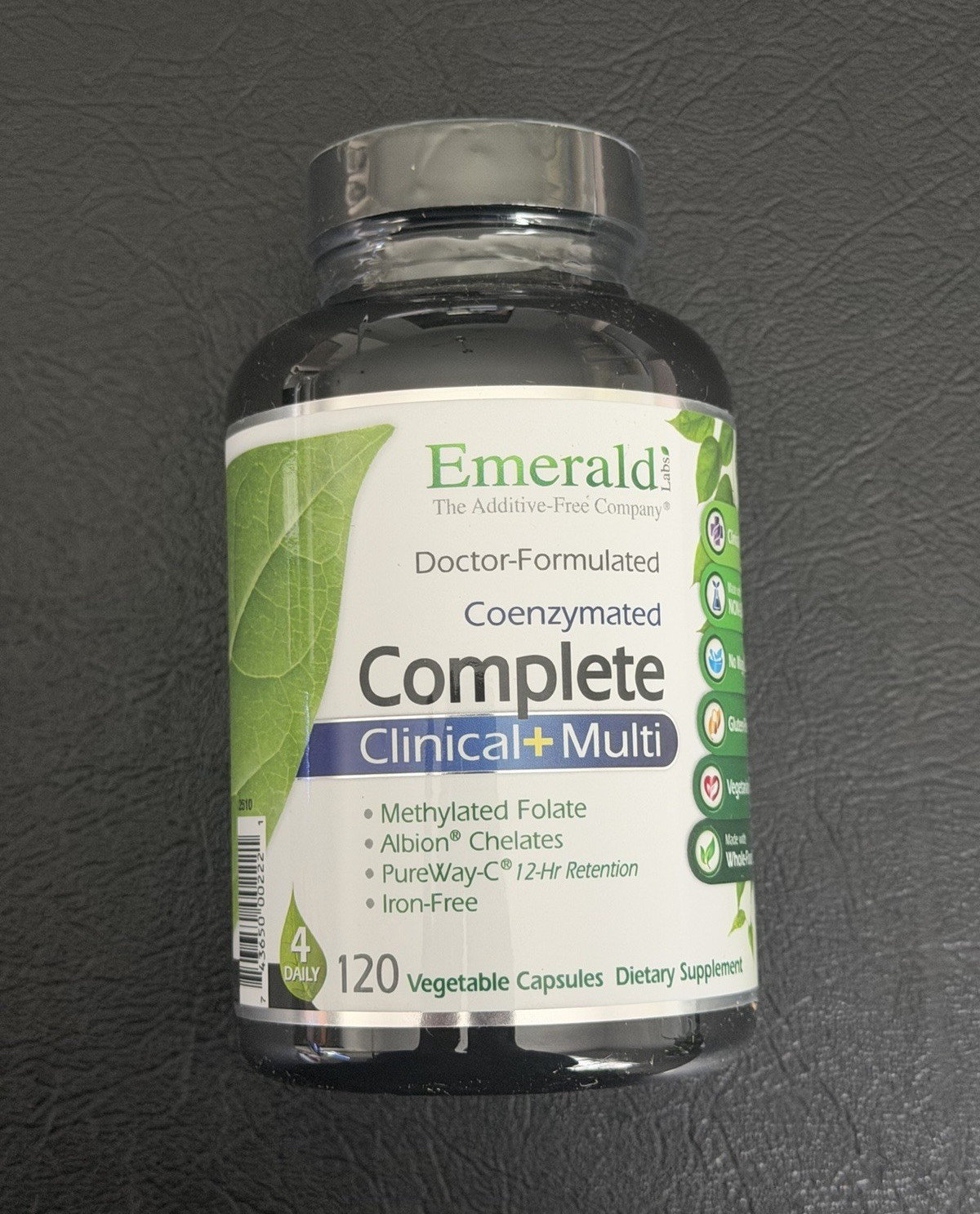 Emerald Labs Complete Clinical Multi+ Iron-Free Vegetarian 120 Caps Exp 11/28