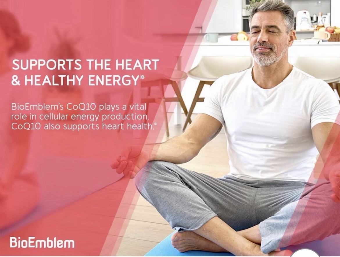 BioEmblem CoQ10 200mg Heart Health + BioPerine 90 Softgels Non-GMO Exp 01/2026