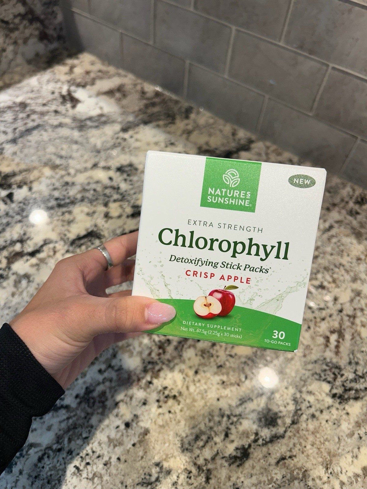 Nature’s Sunshine Chlorophyll Detoxifying Stick Packs Crisp Apple 30 Count