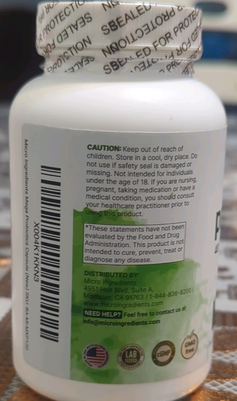 Microingredients Mega Probiotics 200 Billion CFU 40 Strains 120 Veg Caps