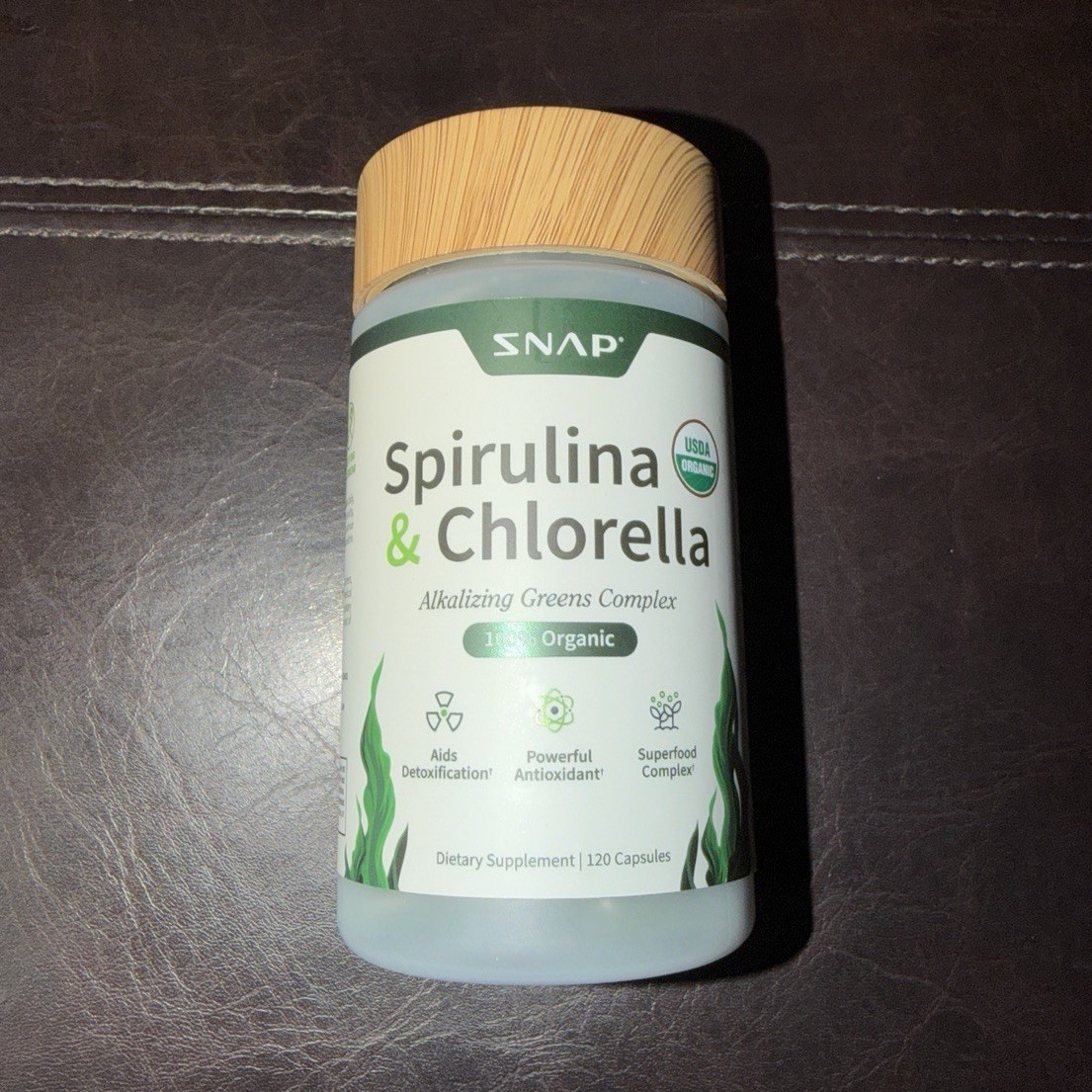 SNAP Spirulina & Chlorella Antioxidant USDA Organic Gluten-Free Non-GMO 120 Ct