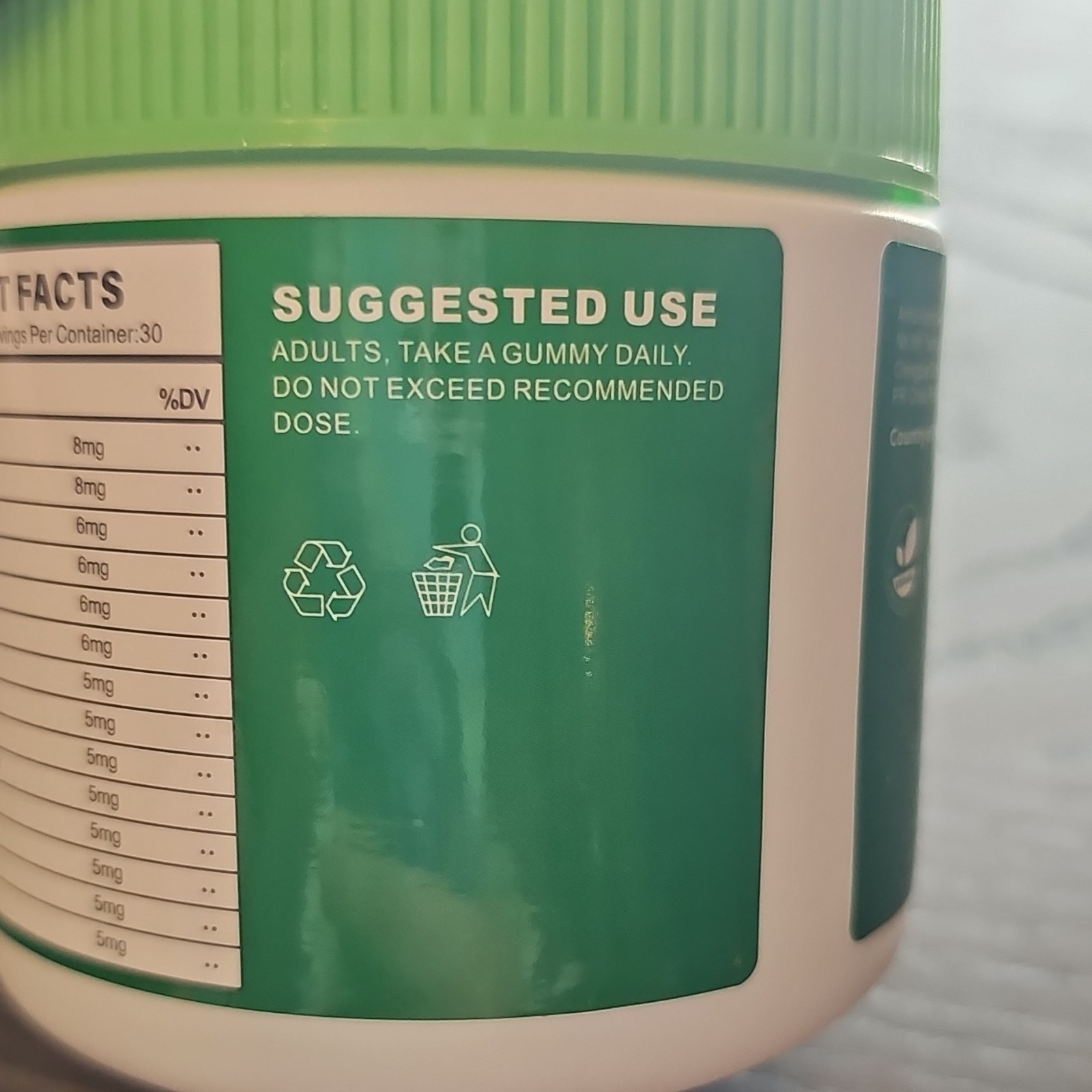 Teelne Fiber Gummies Digestive Support Vegetable Flavor 30 Spinach Carrot Kale