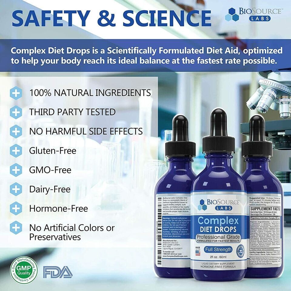 BioSource Labs Complex Diet Drops Full Strength Natural Weight Management Drops