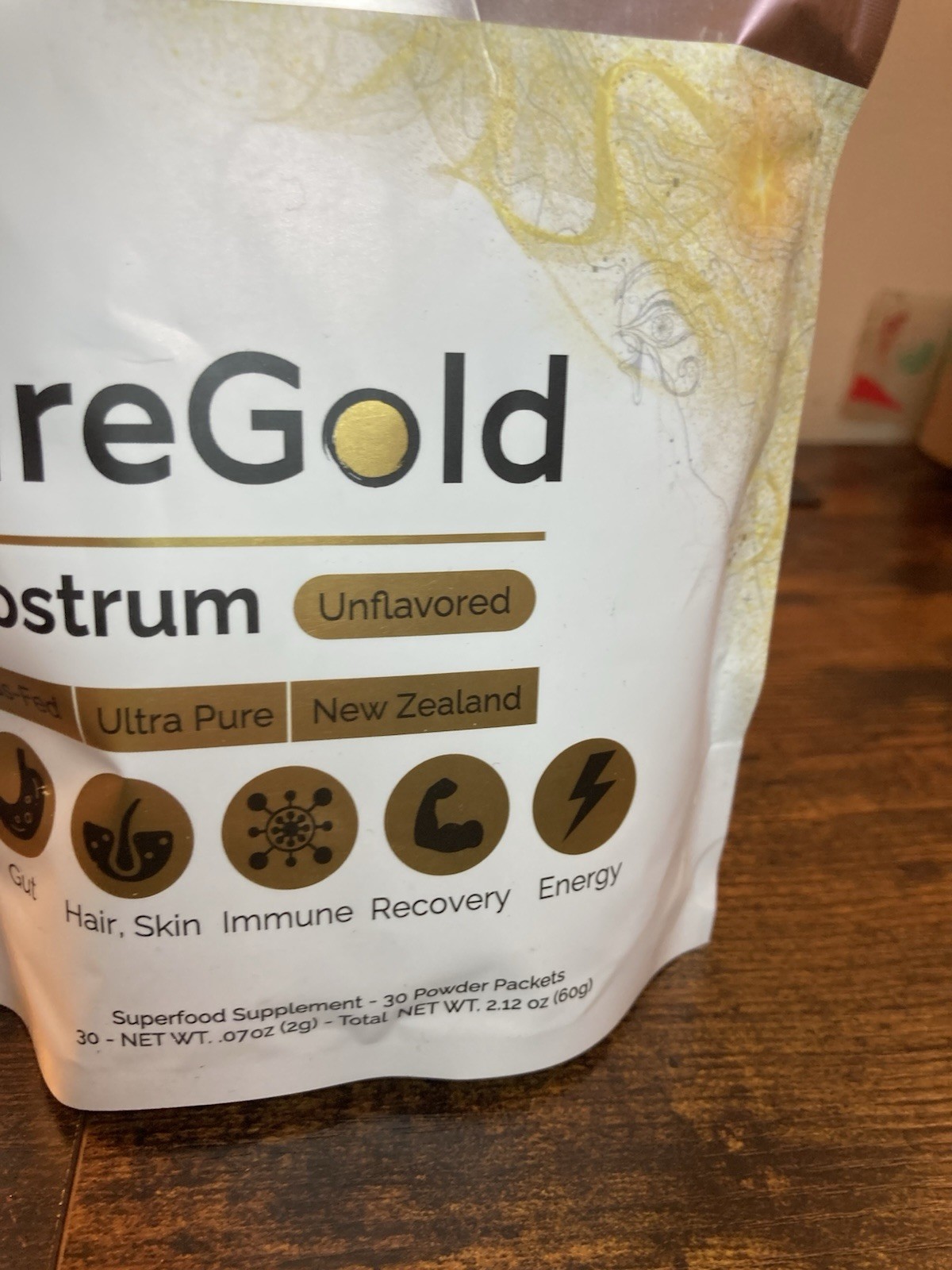 Fasted Athlete PureGold Colostrum Grass-Fed Powder (30 Single Serve Packets)