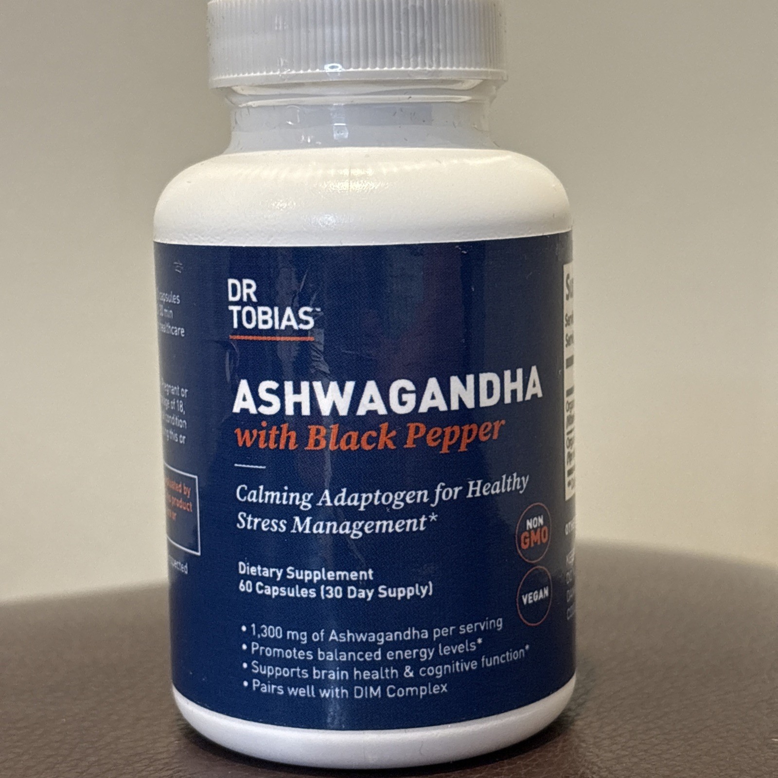 Dr Tobias, Ashwagandha w/Black Pepper, 60 Capsules(30 Day Supply), EXP 05/2028