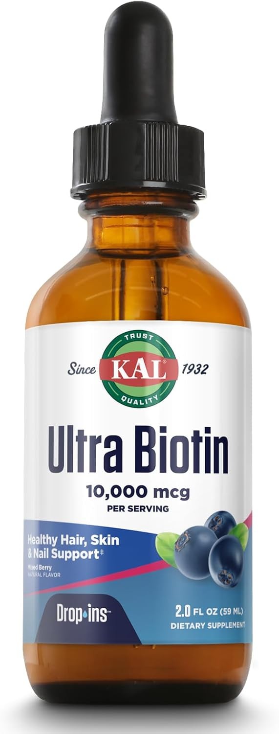 Fast Absorbing Mixed Berry Flavor Ultra Biotin Dropins for Hair & Nails (2oz)