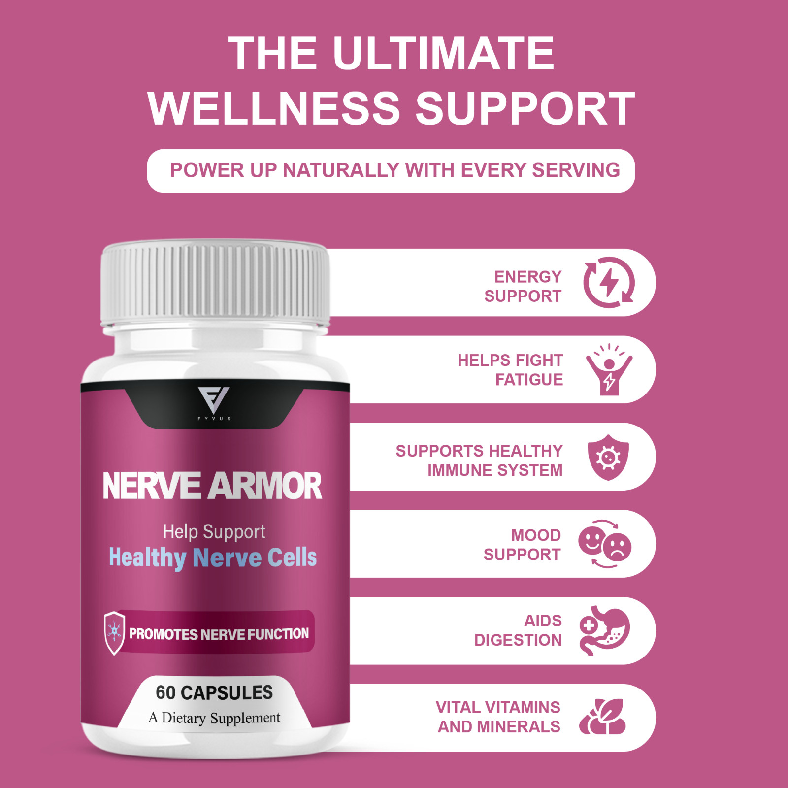 (2 Pack) Nerve Armor Brain Pills, NerveArmor Support Supplement (120 Capsules)