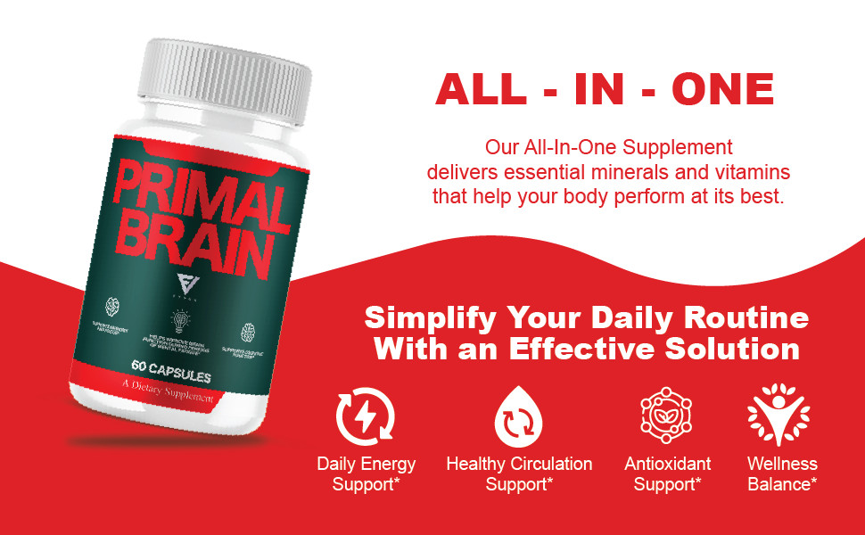 Primal Brain Supplement, Primal Brain Nootropic Pills (60 Capsules)