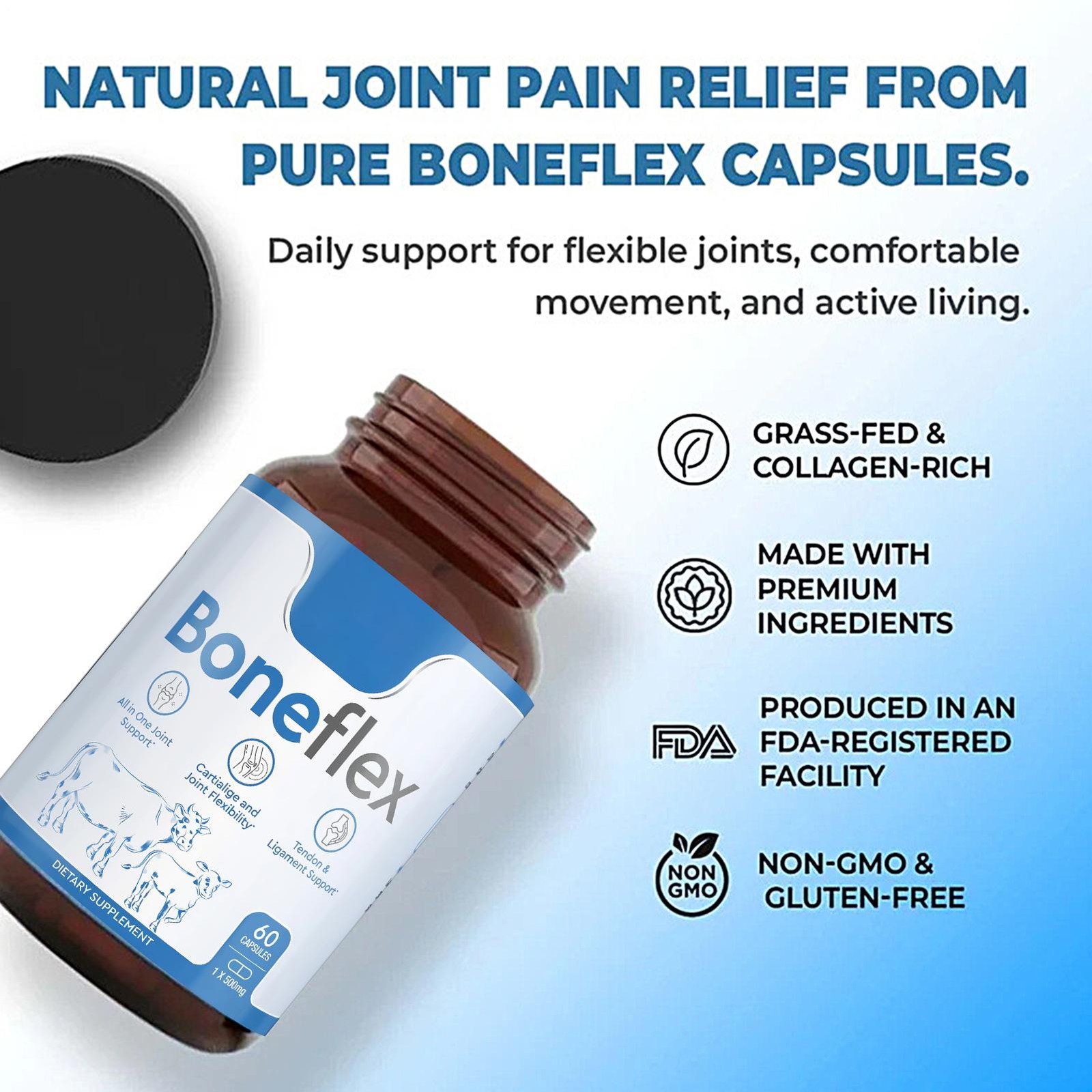 Boneflex Capsules Premium Joint Support Supplement for Knee & Cartilage Health