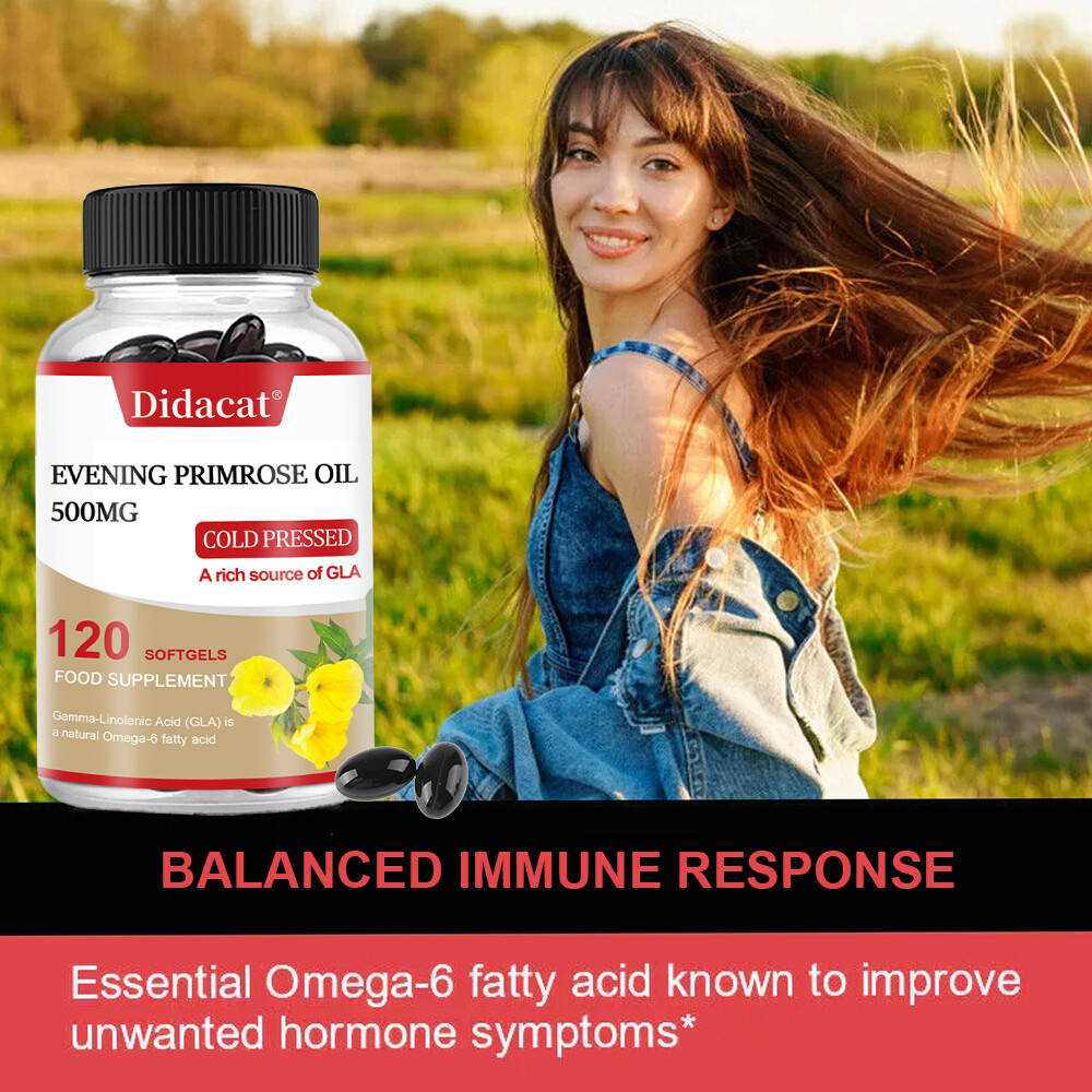Evening Primrose Oil Capsules 500MG with GLA -Anti-Aging,Whitening Softgels