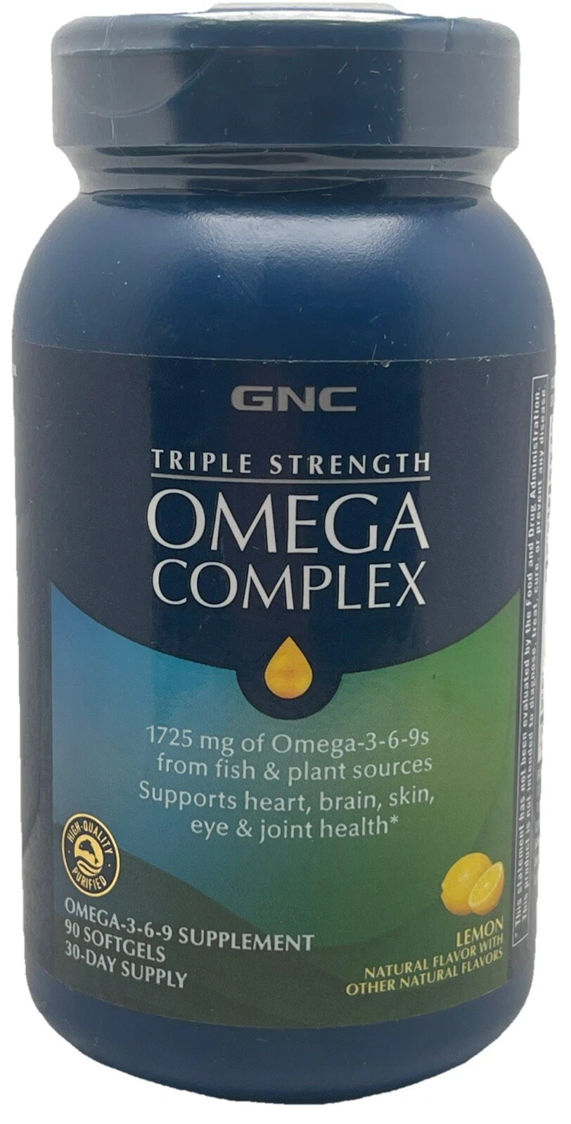 GNC Triple Strength Omega Complex Lemon Flavor – 90 Softgels EXP: 12/26