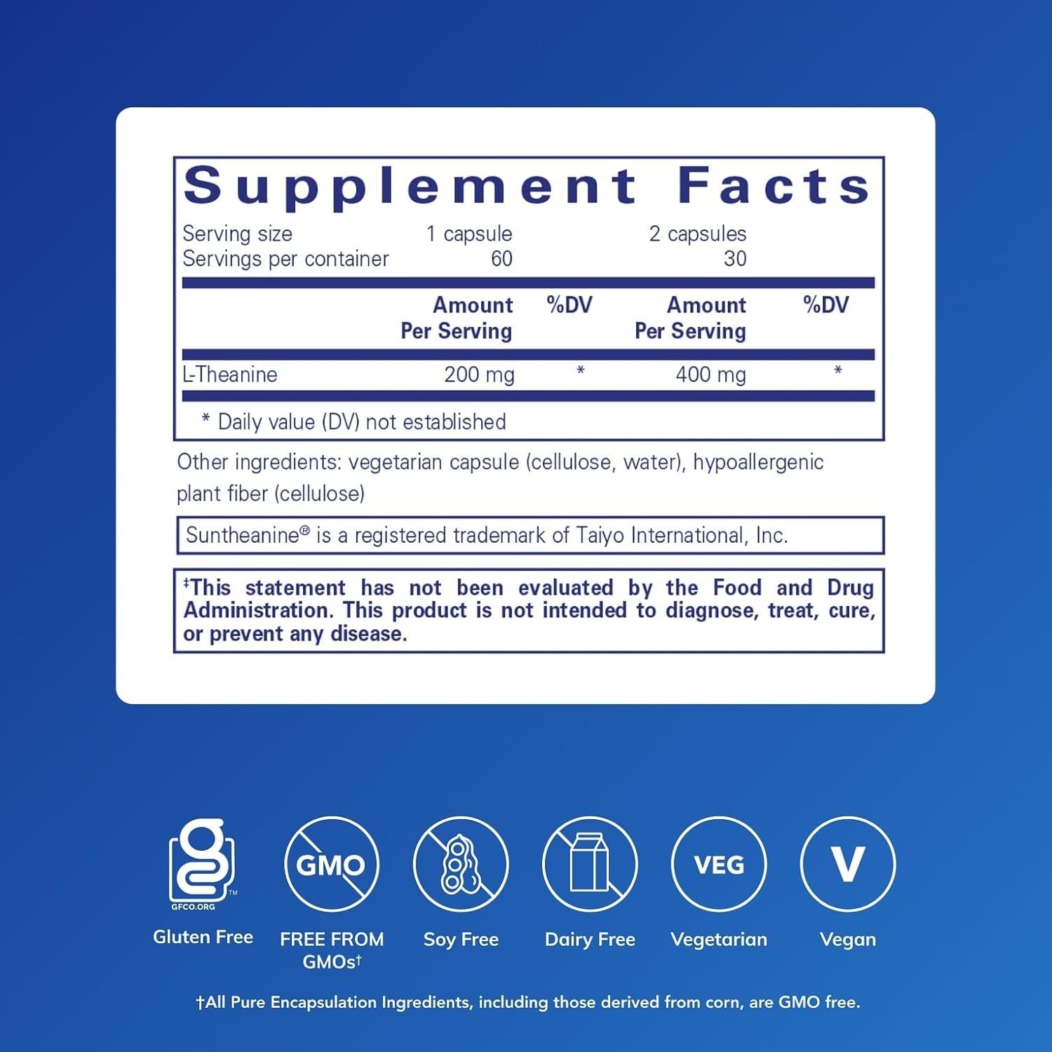 6X Pure Encapsulations L-Theanine, Stress & Relaxation Support 60ct Exp 02/2027