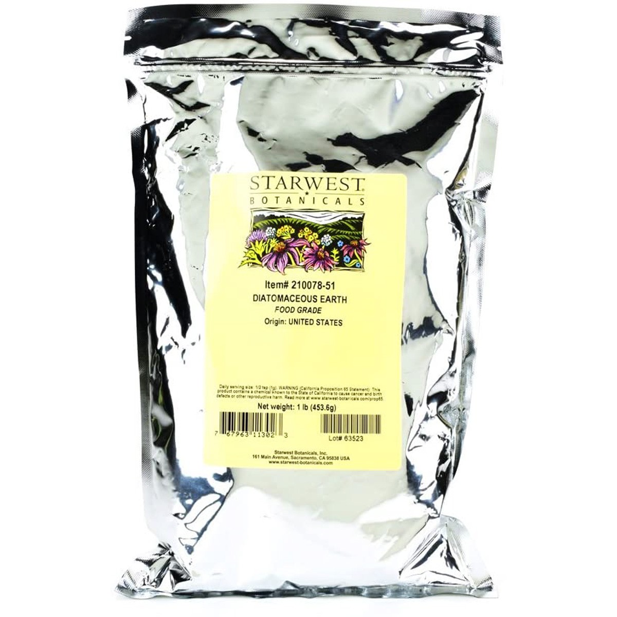 Natural Food Grade Diatomaceous Earth Powder 1 Lb By Starwest 1Lb 1 Pack